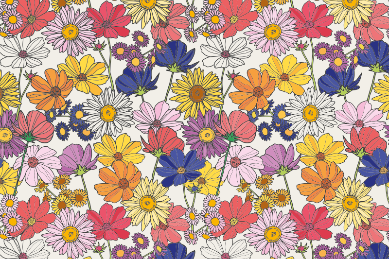 Vibrerande botanisk arrangemang bordstabletter barnen - Tenstickers