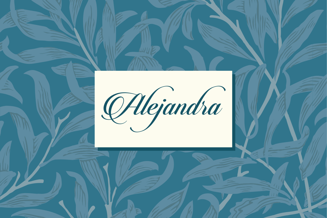 Bordstabletter med namn elegant bladdesign - Tenstickers