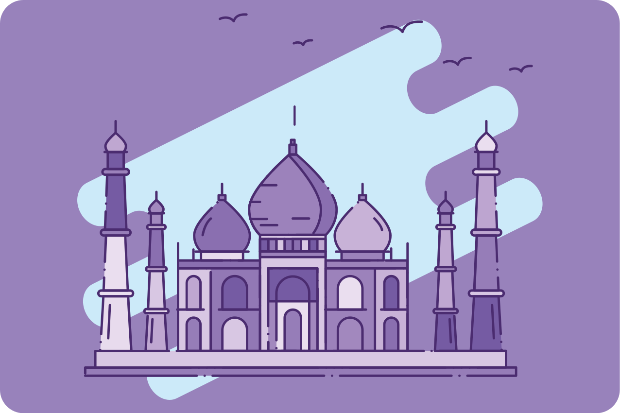 Bordstabletter modernt taj mahal silhuett - Tenstickers