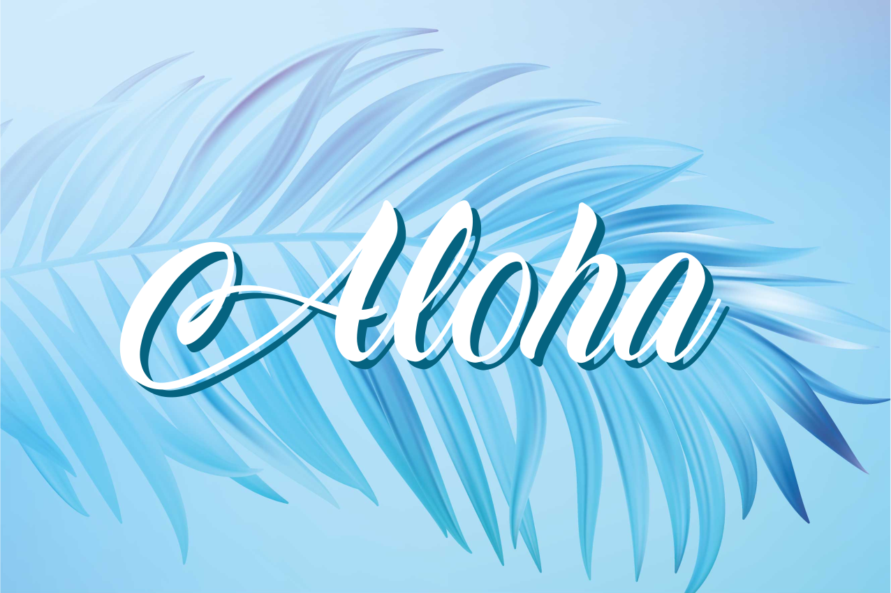 Aloha palm leaves bordstabletter texter - Tenstickers