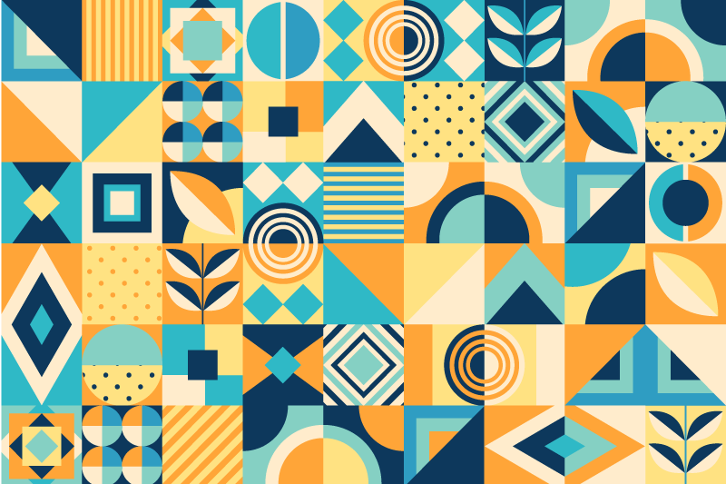 Bordstabletter modernt geometriskt mönsterlek - Tenstickers