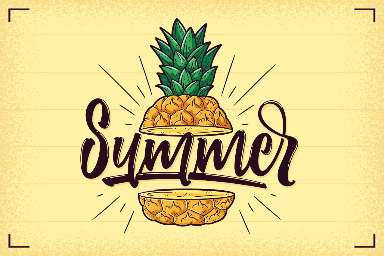 Bordstabletter texter sommar ananas grafik - Tenstickers