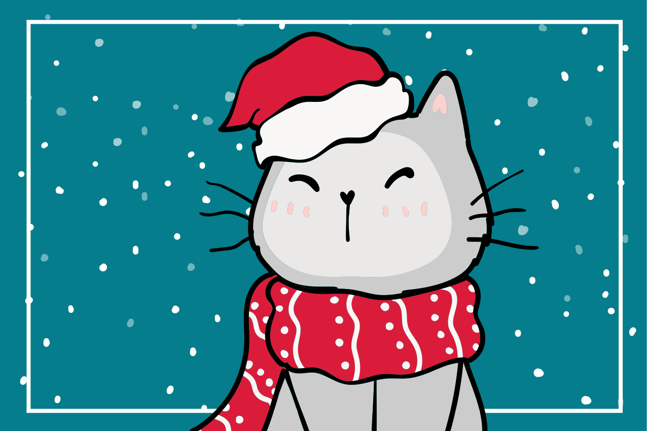 Rolig katt jul design jul bordstabletter - Tenstickers