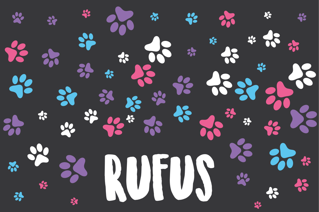 Färgglada tassavtryck bordstabletter barnen - Tenstickers