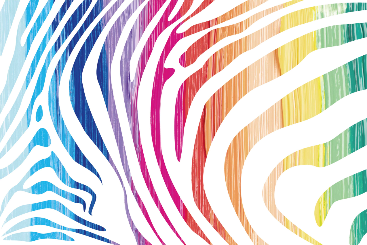 Färgglada zebra tryck texturerade bordstabletter - Tenstickers