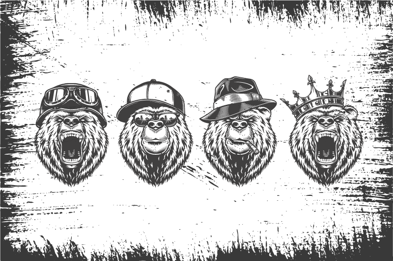 Styliga björnporträtt bordstabletter original - Tenstickers