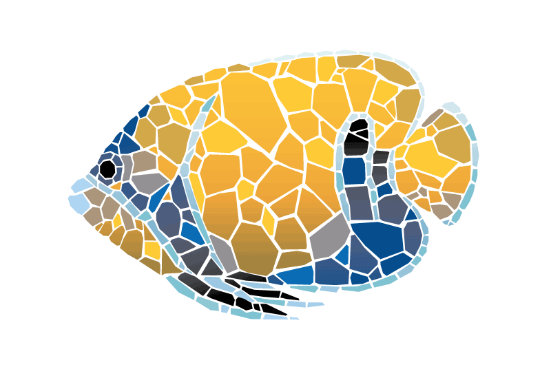 Mosaik fisk illustration bordstabletter original - Tenstickers