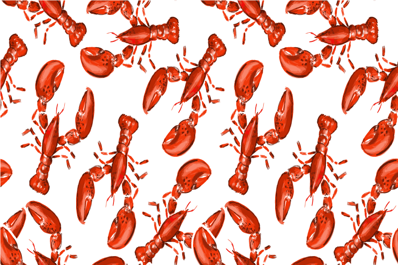 Lobster pattern surface bordstabletter original - Tenstickers