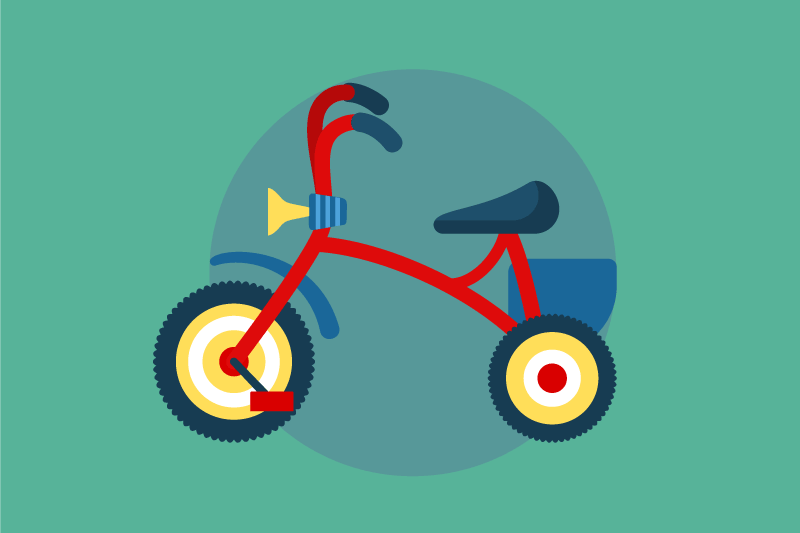 Bordstabletter barnen trehjuling med horn - Tenstickers