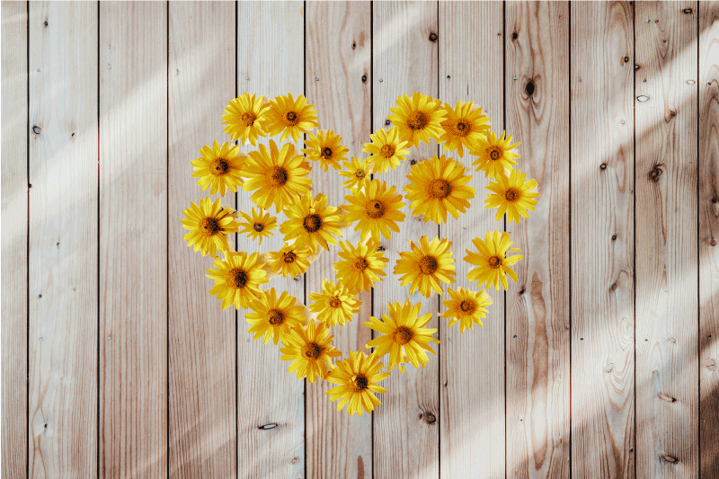 Bordstabletter original hjärtblomsterarrangemang - Tenstickers