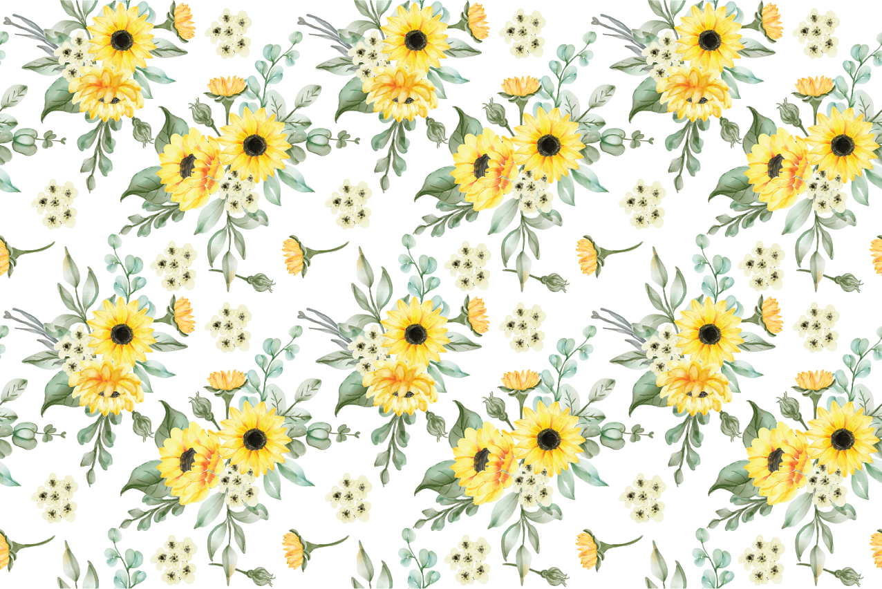 Bordstabletter original solrosblommönster - Tenstickers