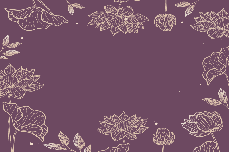 Bordstabletter elegant med blommönster lotus - Tenstickers