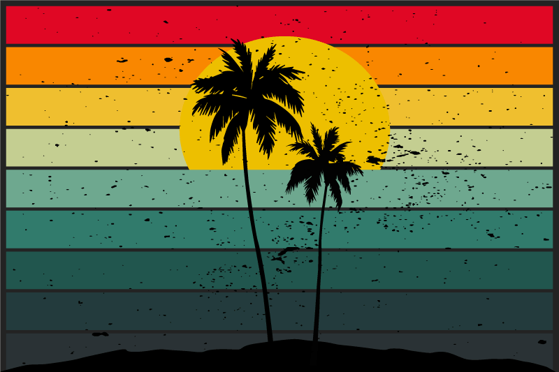 70-talets retro handdukar i palmhandflatan - Tenstickers