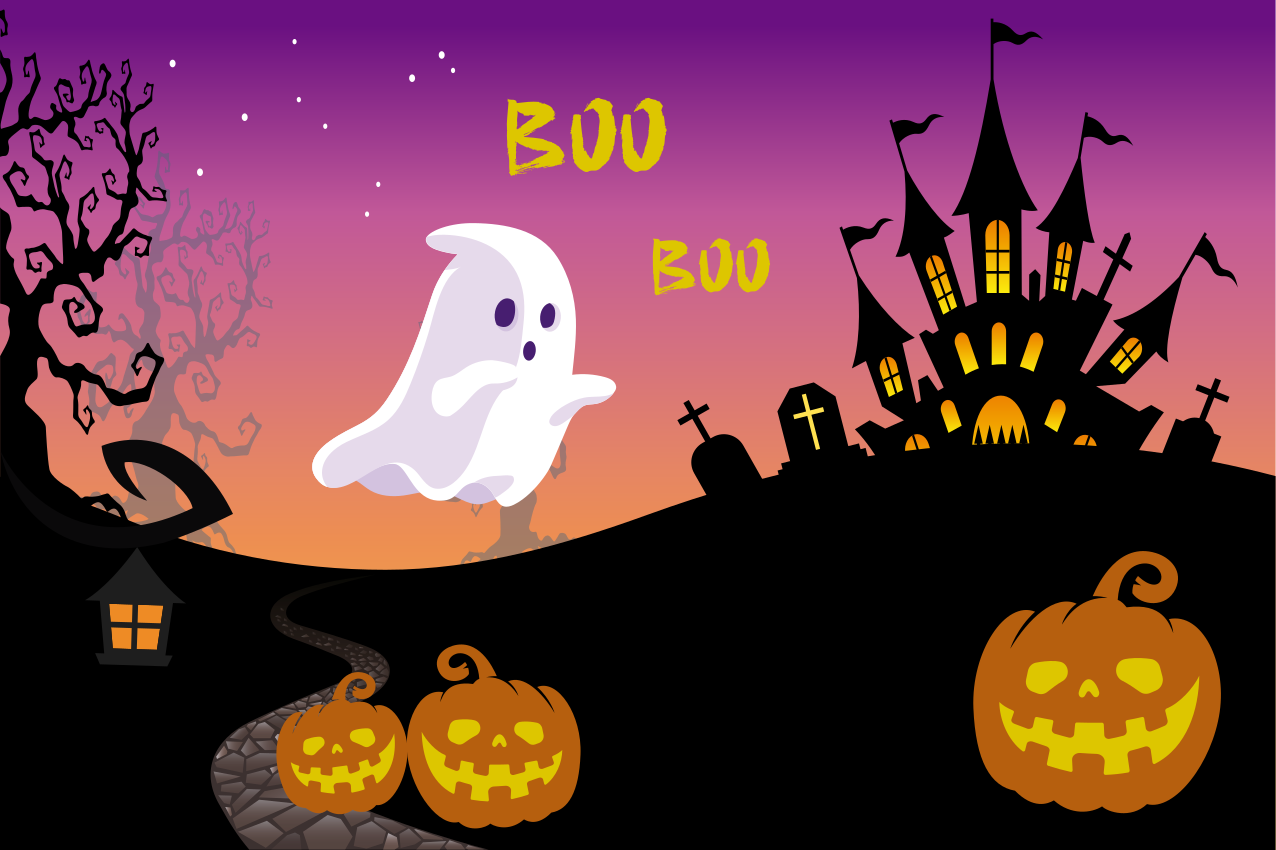 Boo halloween natt halloween mattor - Tenstickers