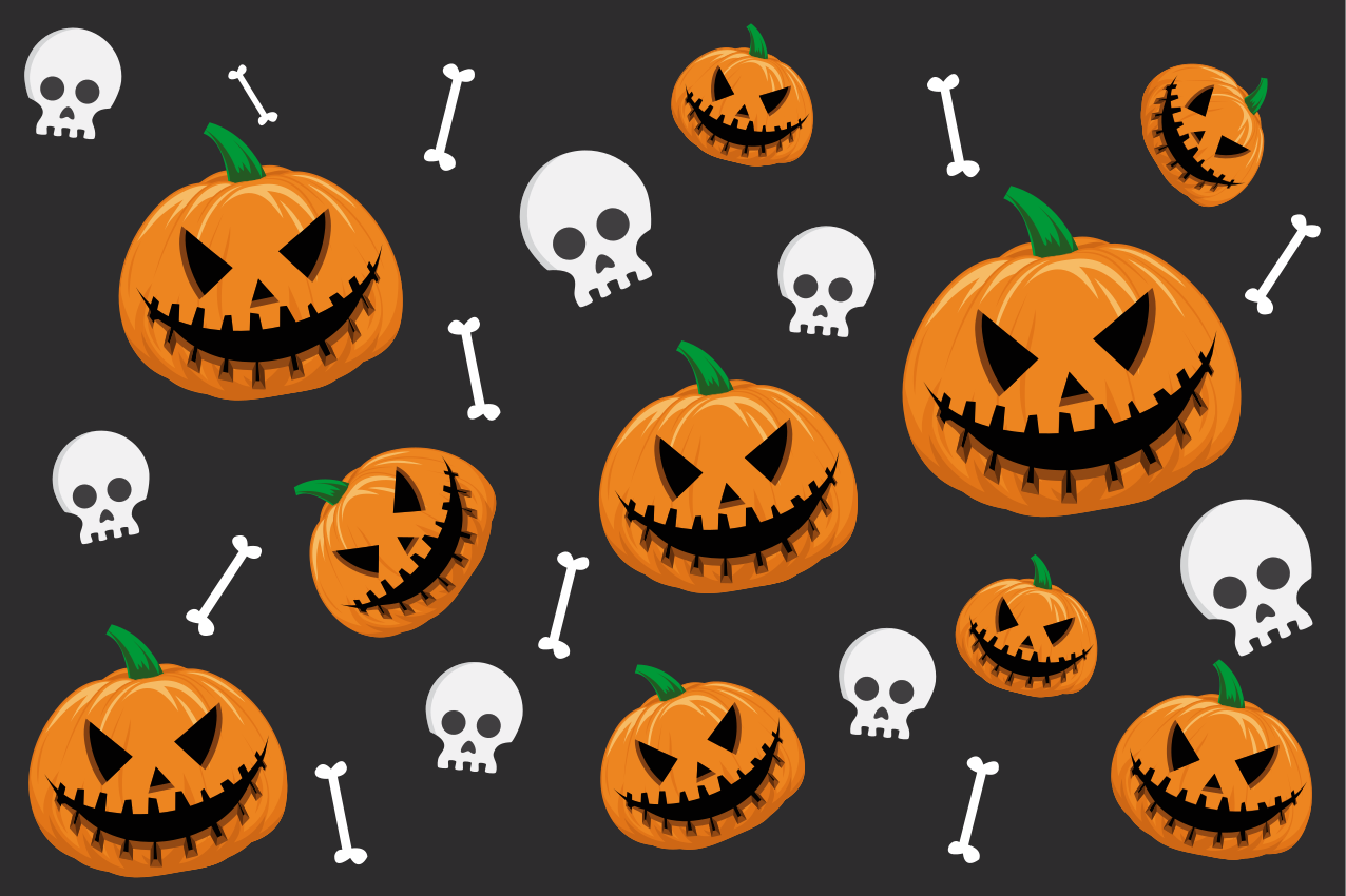 Pumpor och ben halloween bordstabletter - Tenstickers