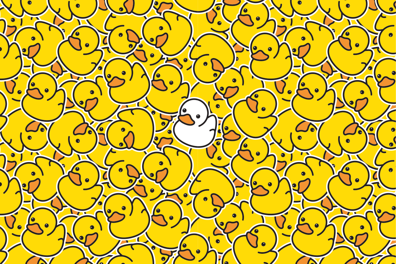 Olika söta vita ankor moderna bordstabletter - Tenstickers