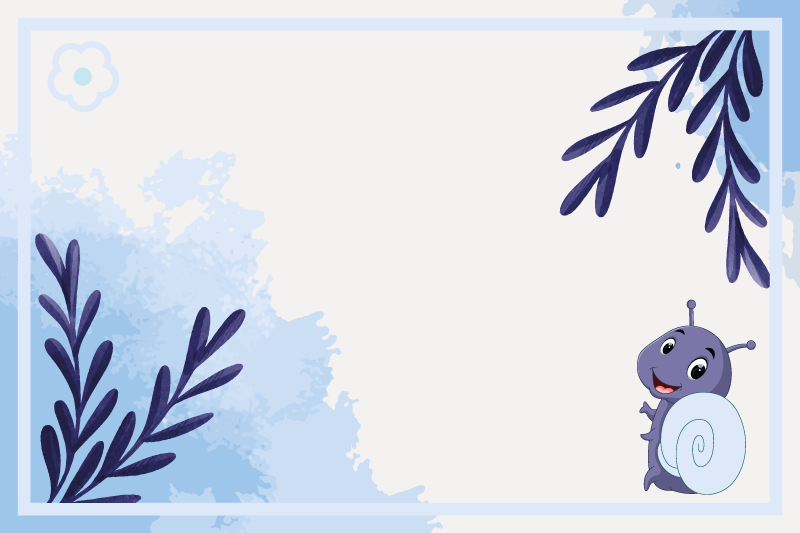 Blå blomma och snigel original bordstabletter - Tenstickers