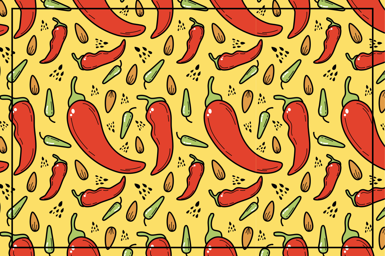 Röda chilimönster original bordstabletter - Tenstickers