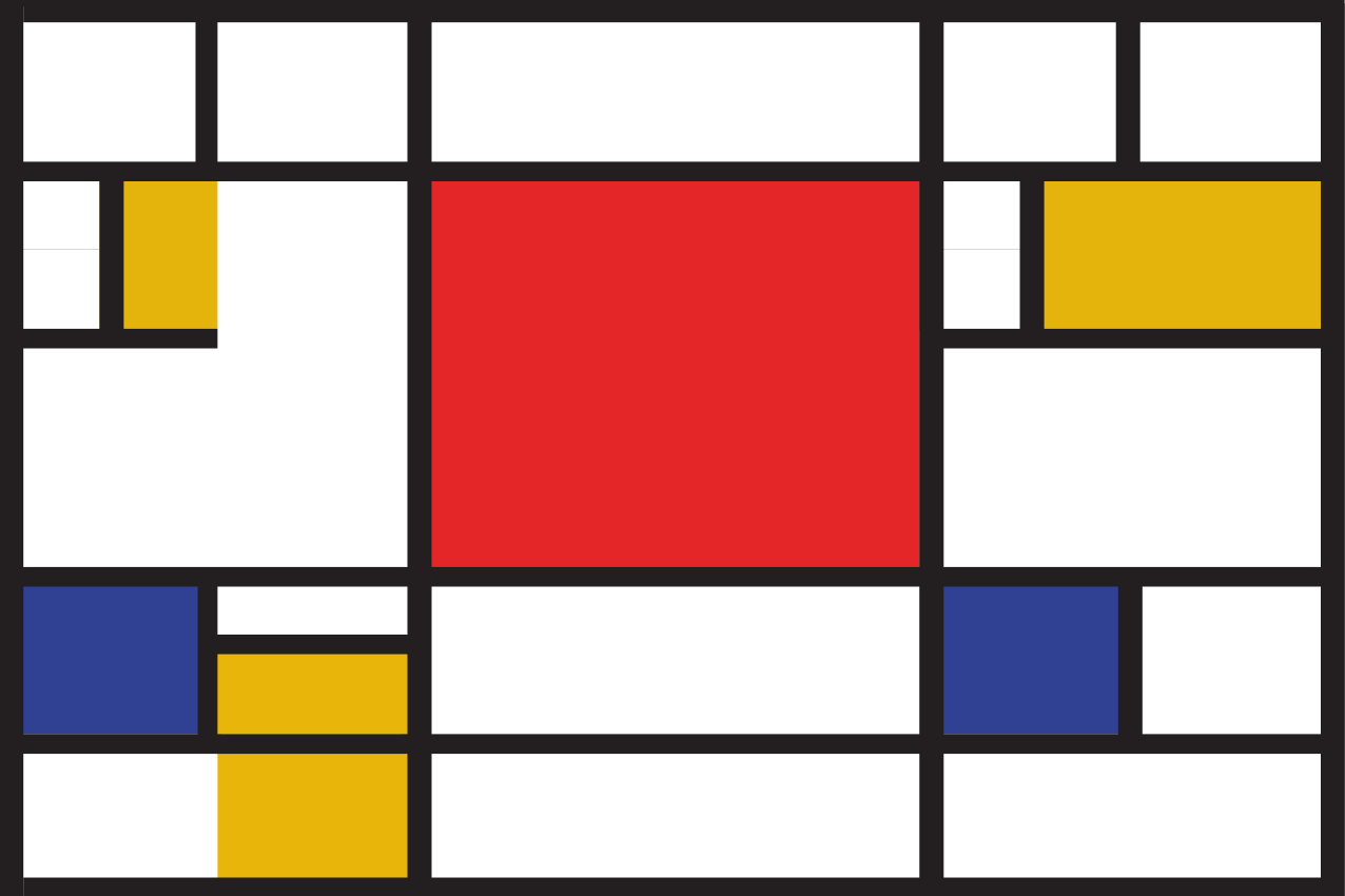 Mondrian geometrisk konst original vinylplattformar - Tenstickers