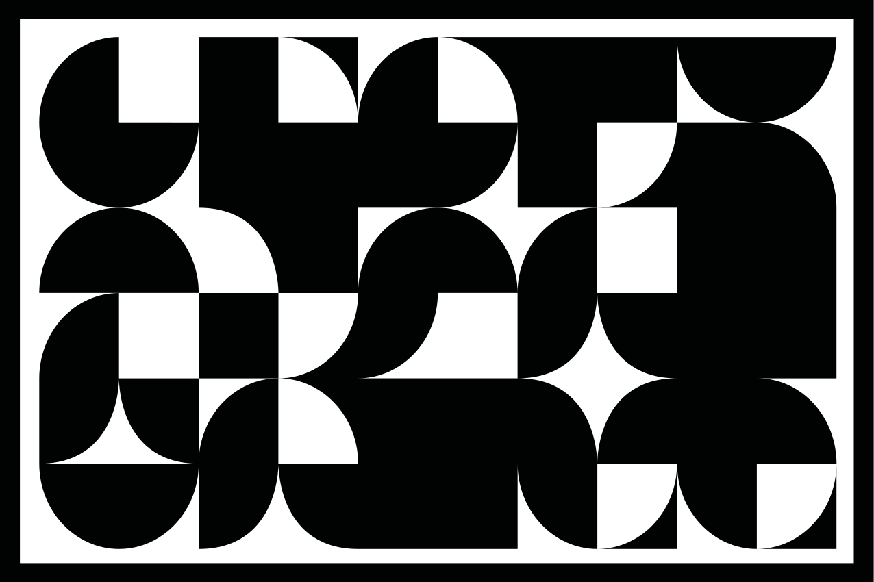 Svart geometriskt mönster bordstablett - Tenstickers