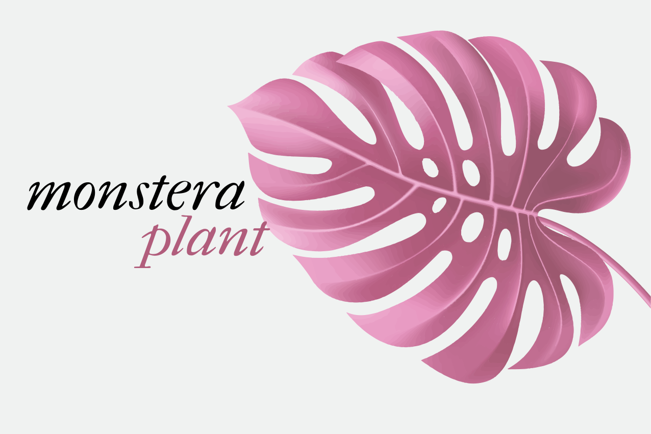 Rosa minimalistiska monstera citat bordstabletter - Tenstickers