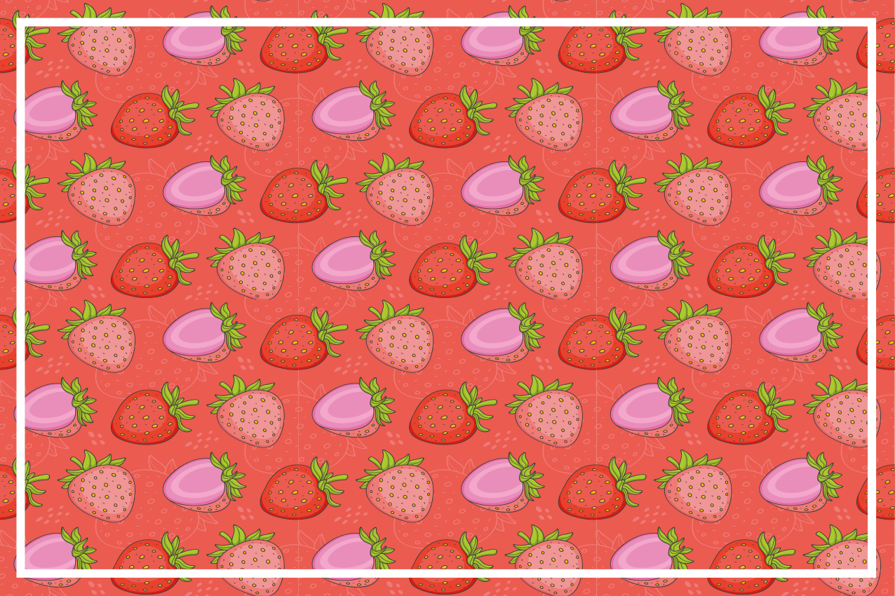 Söta rosa jordgubbar moderna bordstabletter - Tenstickers