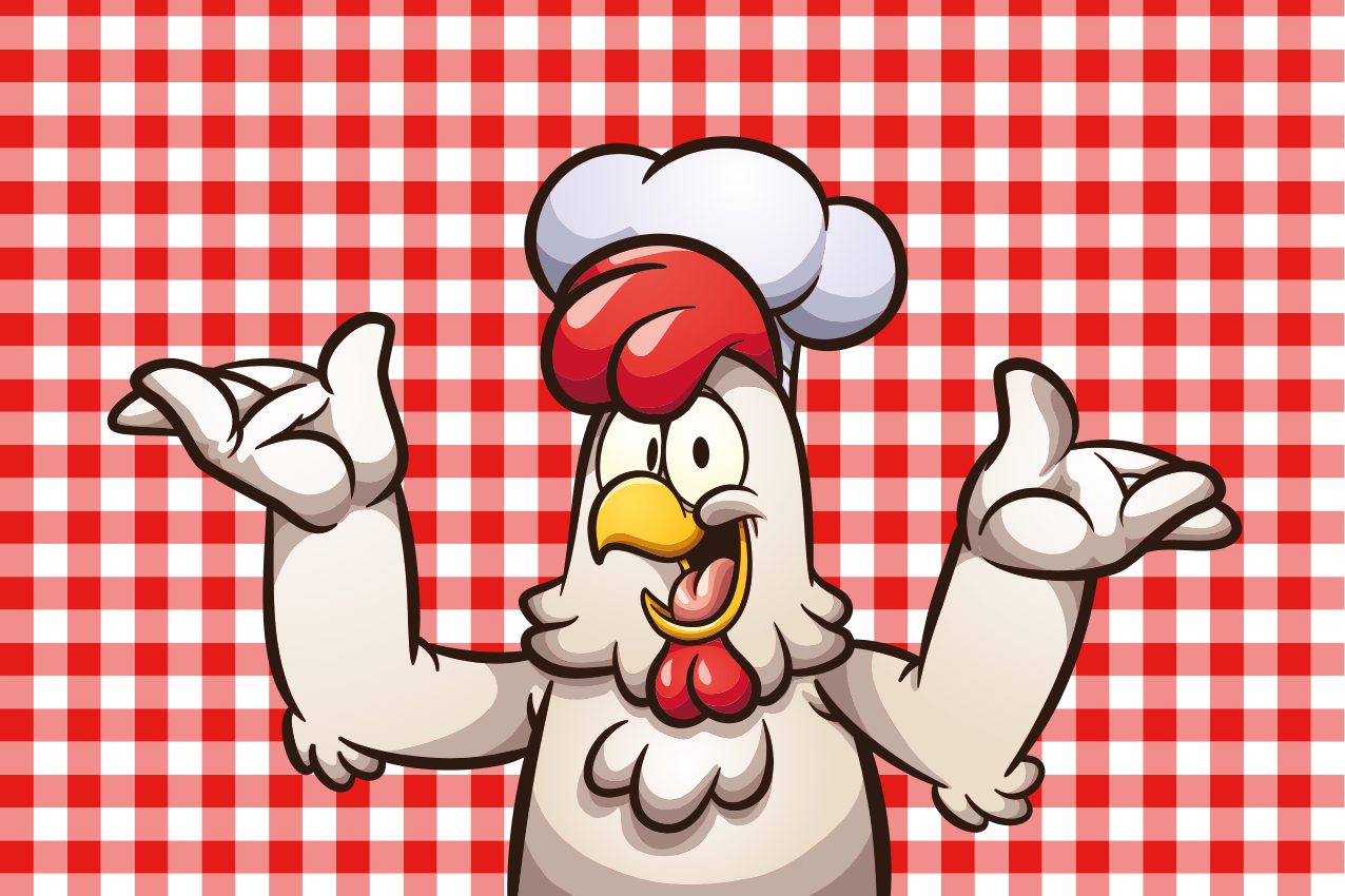 Tecknad kyckling kock original bordstabletter - Tenstickers