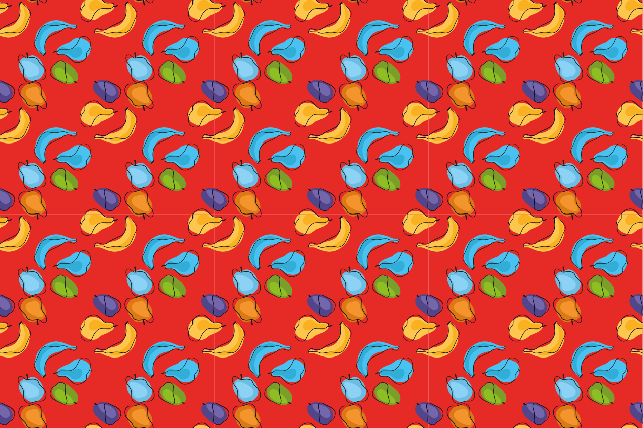 Färgglatt fruktmönster bordstabletter original - Tenstickers