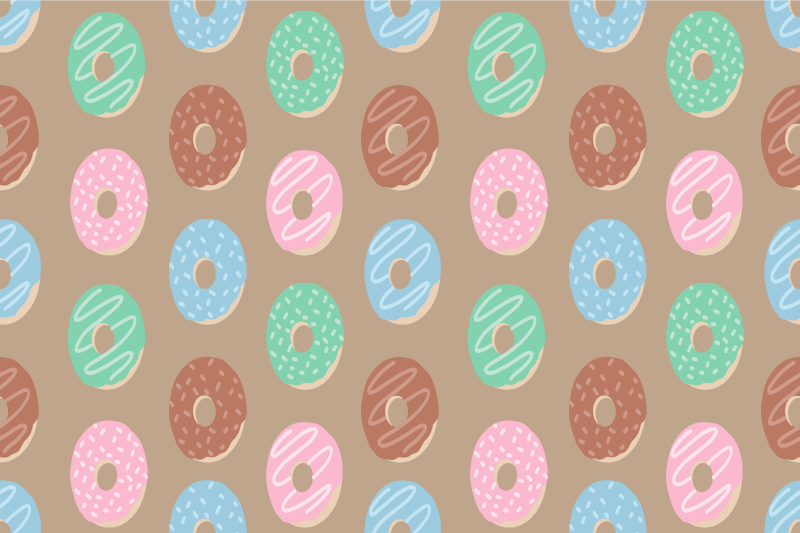 Vibrant donut motif bordstabletter original - Tenstickers