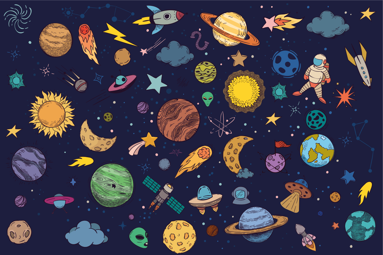 Många rymdsymboler originalplattformar - Tenstickers