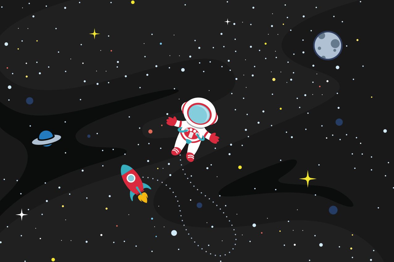 Bordstabletter barnen astronaut och raket - Tenstickers