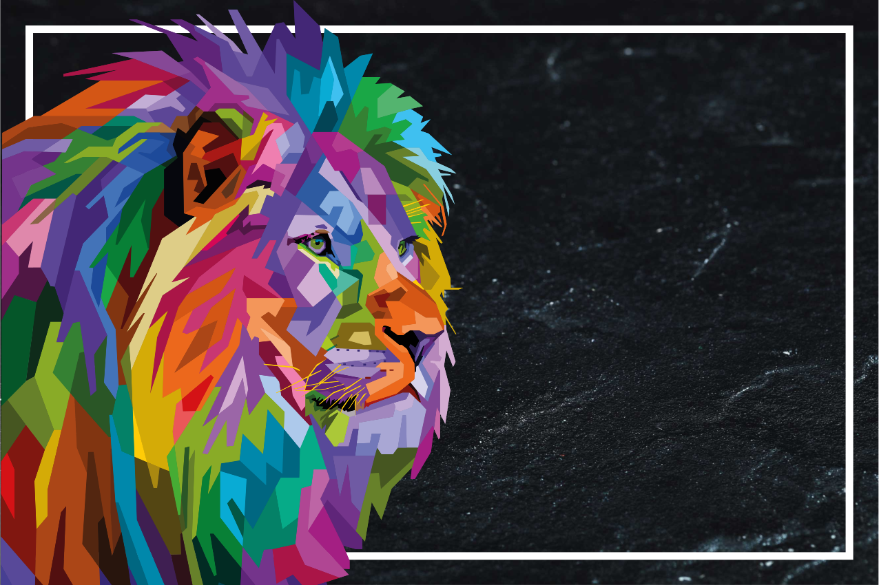 Färgglada lejon design original bordstabletter - Tenstickers