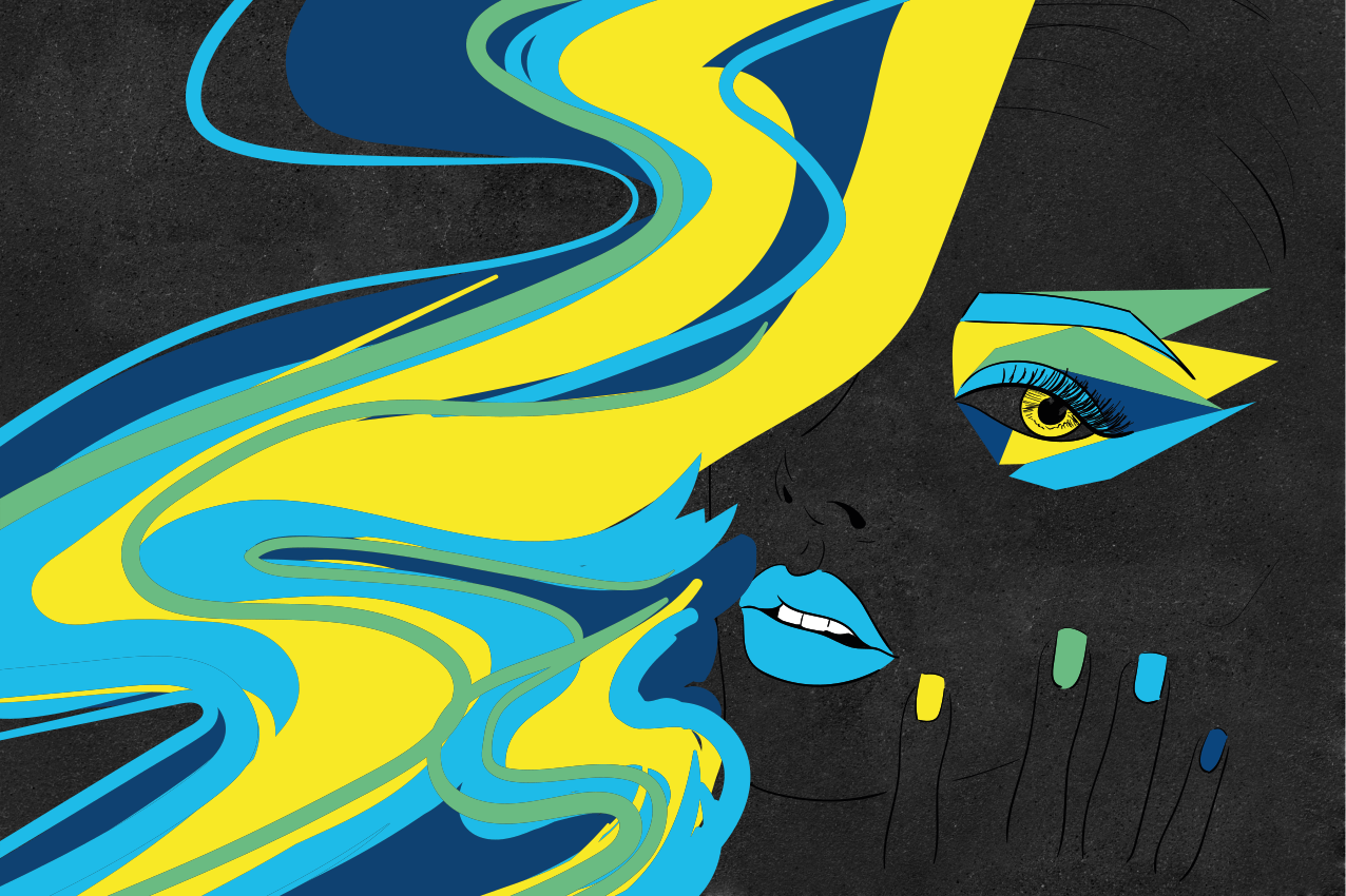 Bordstabletter original med djärv ansiktskonst - Tenstickers