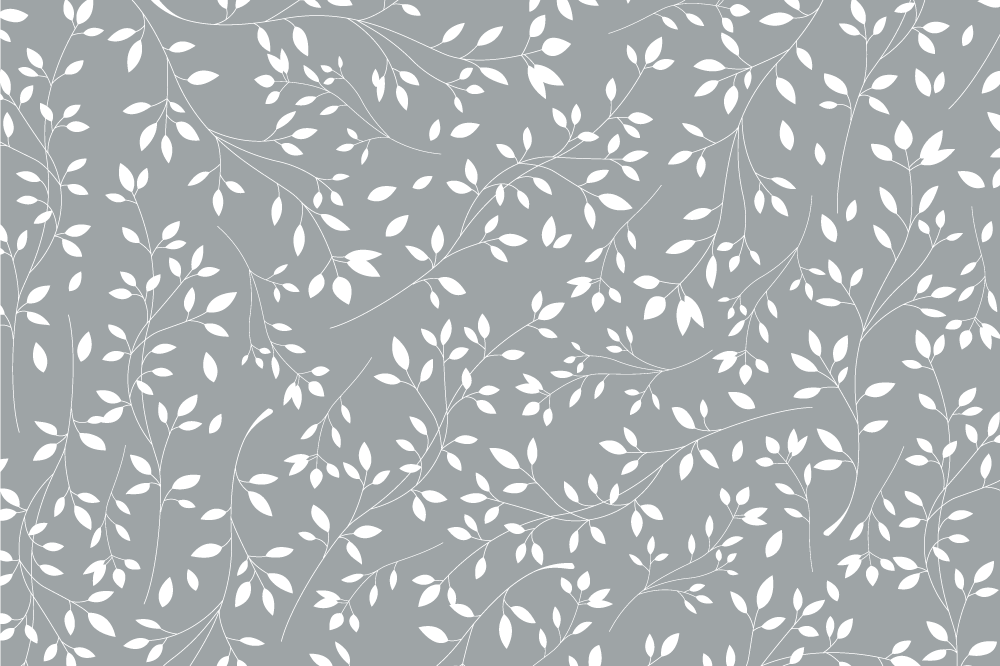 Grå och vita växter mönster original bordstabletter - Tenstickers