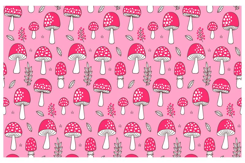Bordstabletter original med livfull svampdesign - Tenstickers