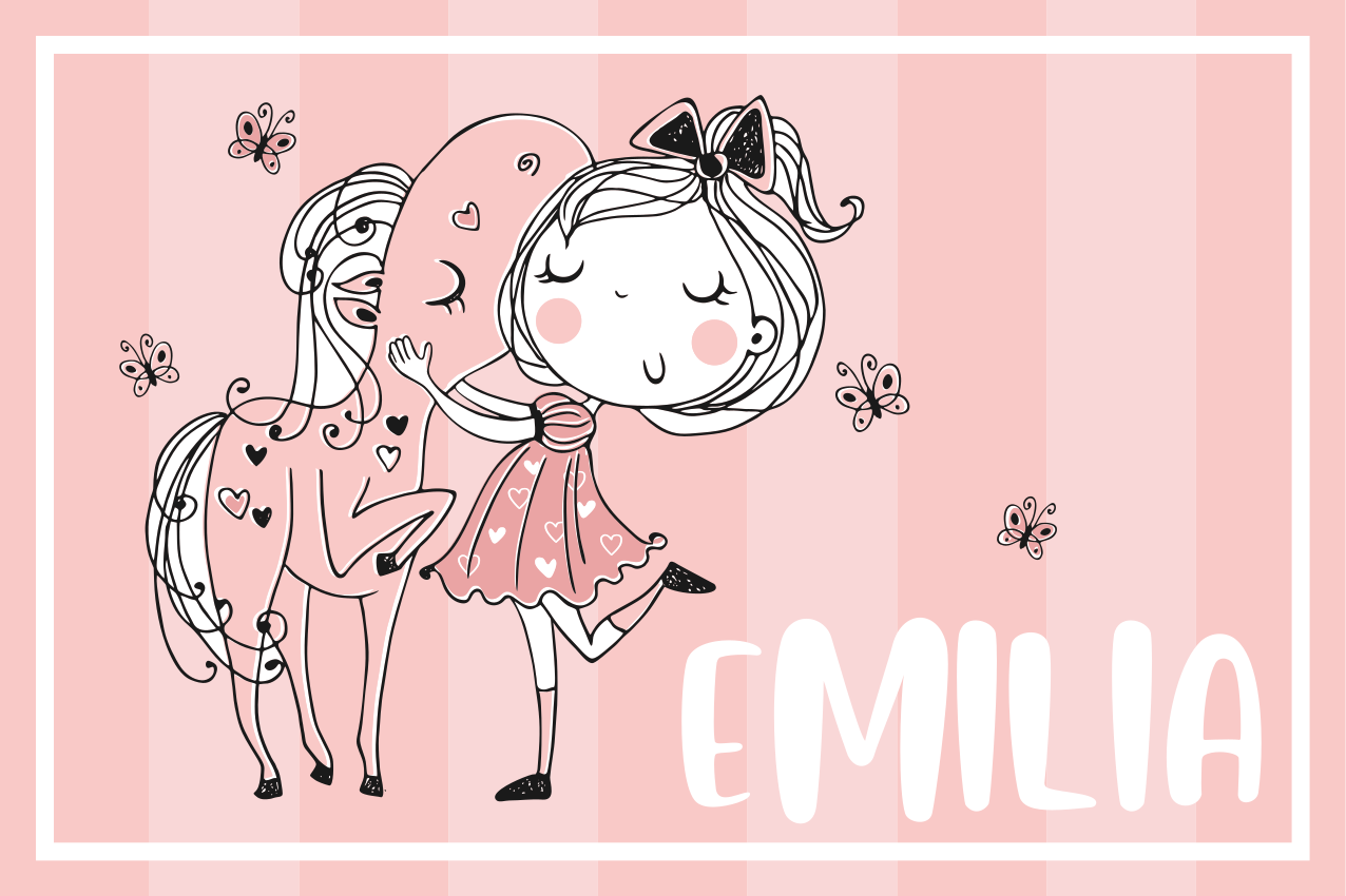 Bordstabletter barnen charming girl horse - Tenstickers