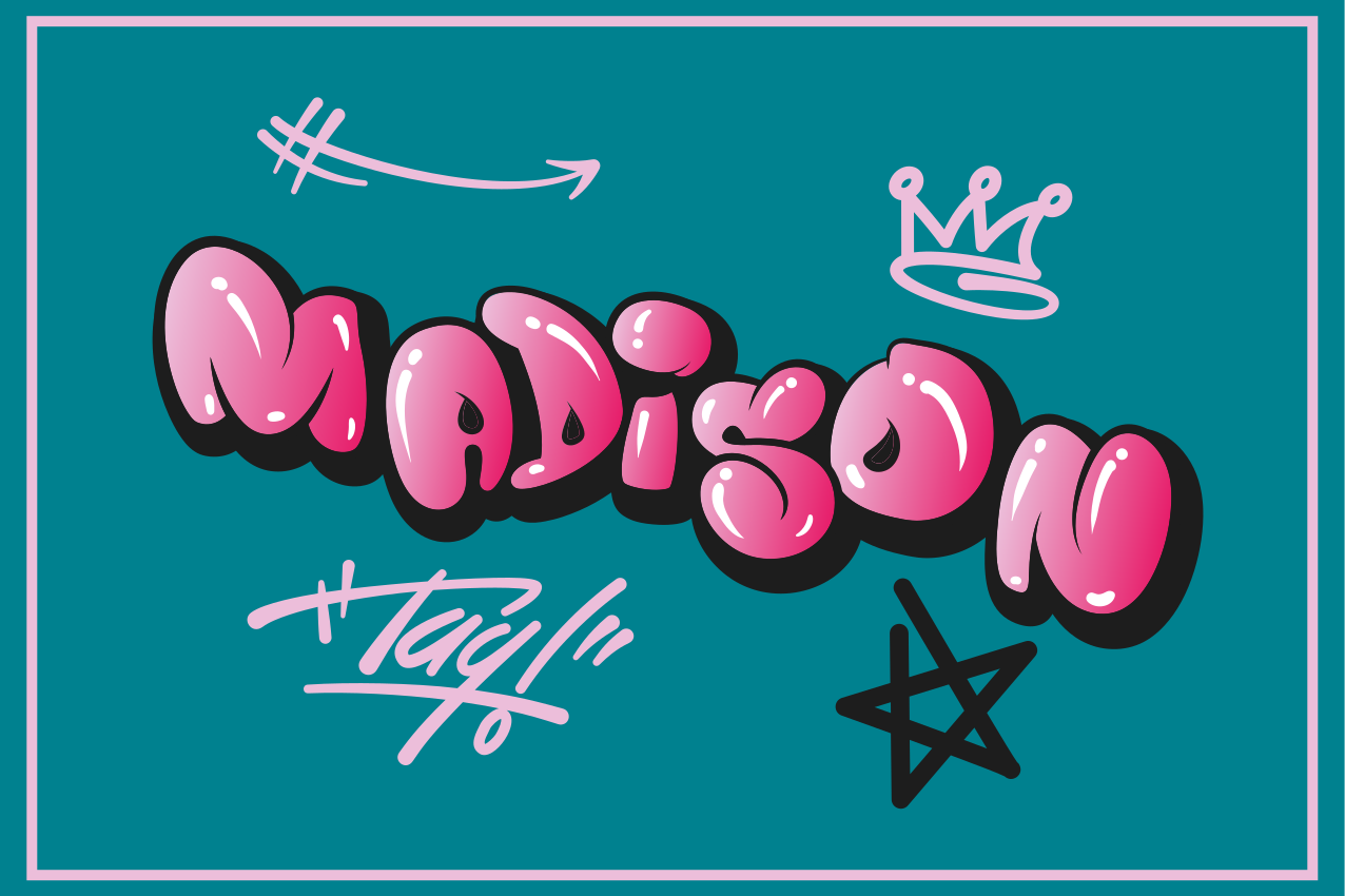 Bordstabletter original med personligt namn design - Tenstickers