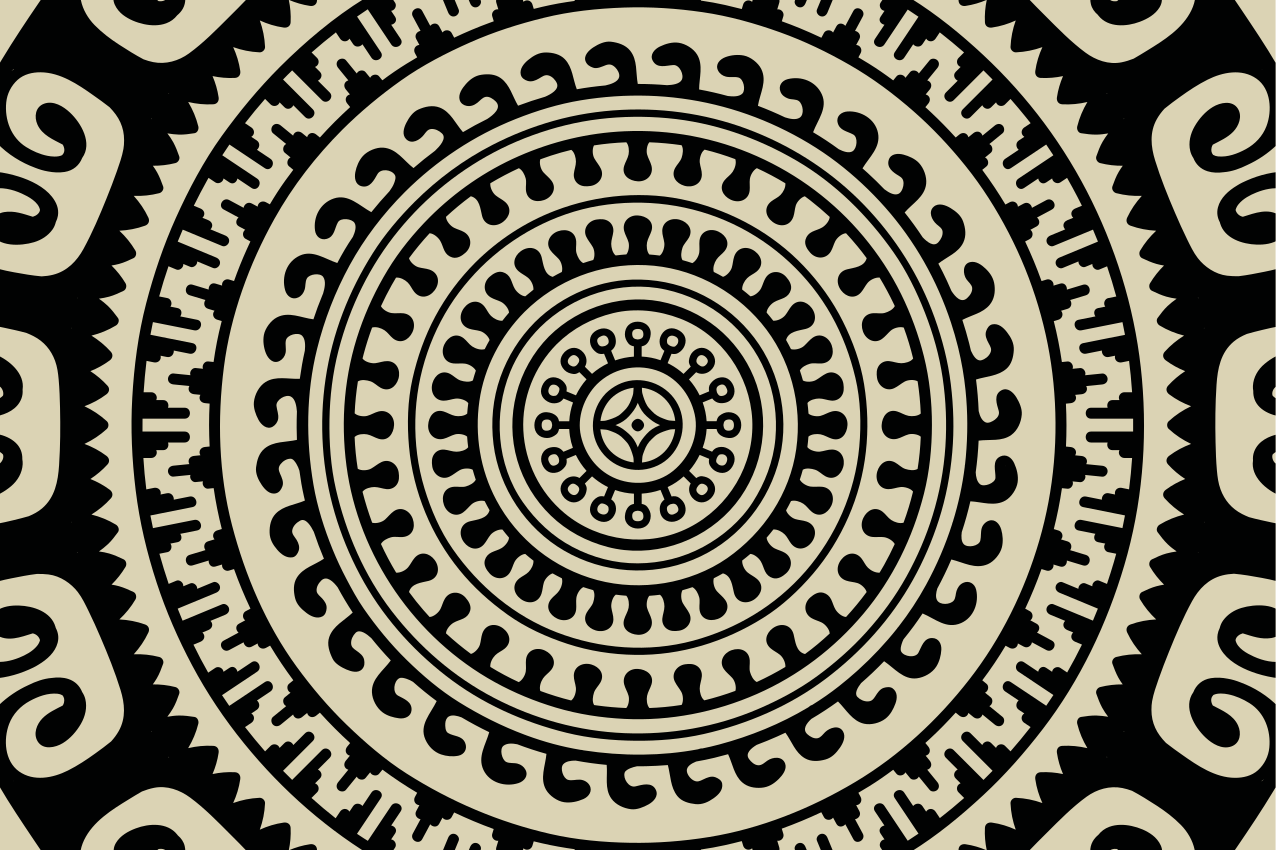 Beige och svarta bordstabletter med etnisk textur - Tenstickers