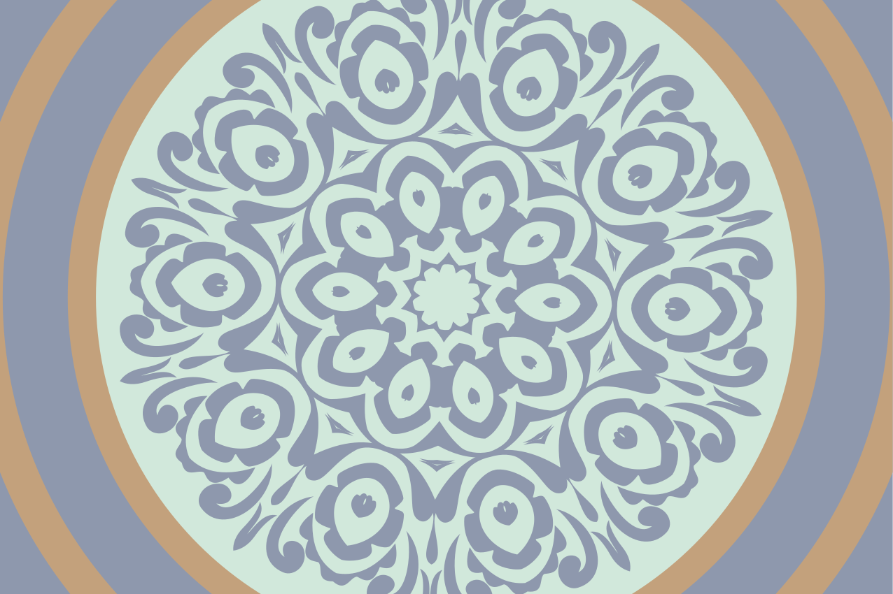 Blå och beige bordstabletter med texturerad cerclefiber - Tenstickers