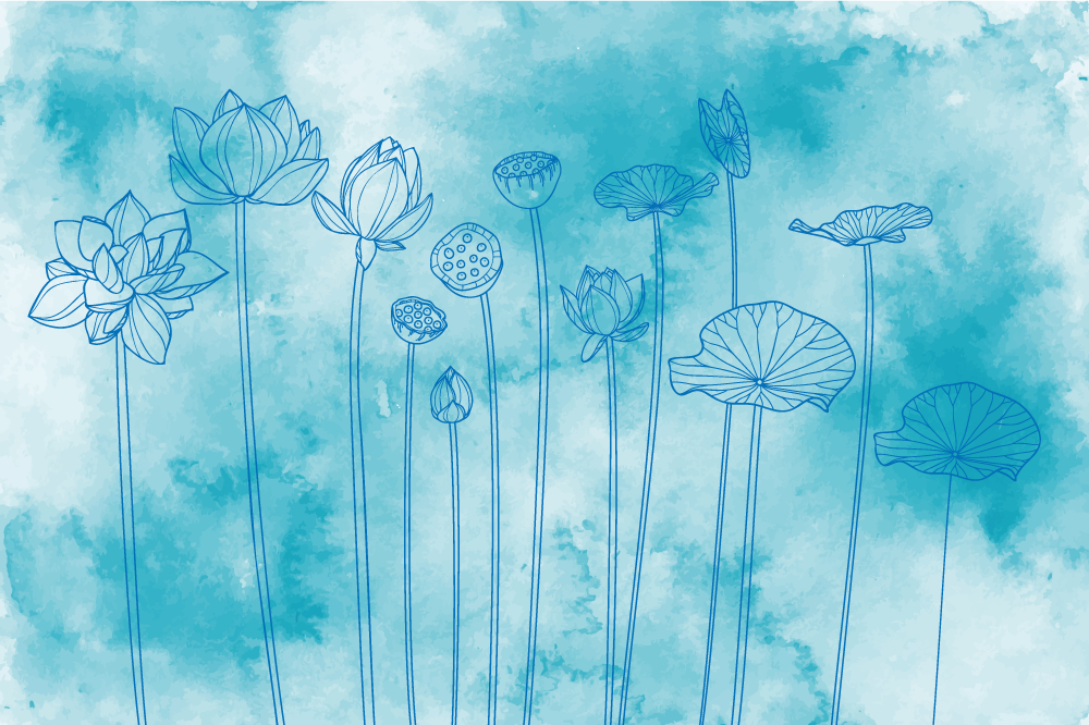 Lotusblommönster bordstabletter - Tenstickers