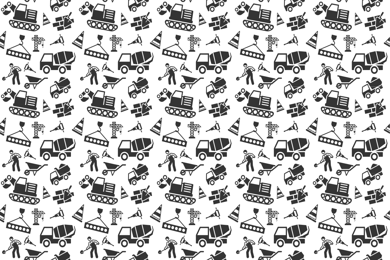 Byggtemat mönster bordstabletter barnen - Tenstickers