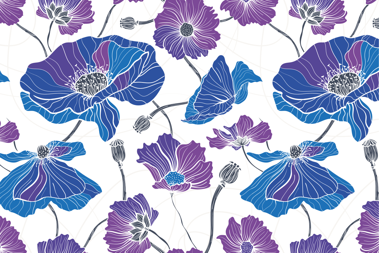 Levande botaniskt mönster bordstabletter - Tenstickers