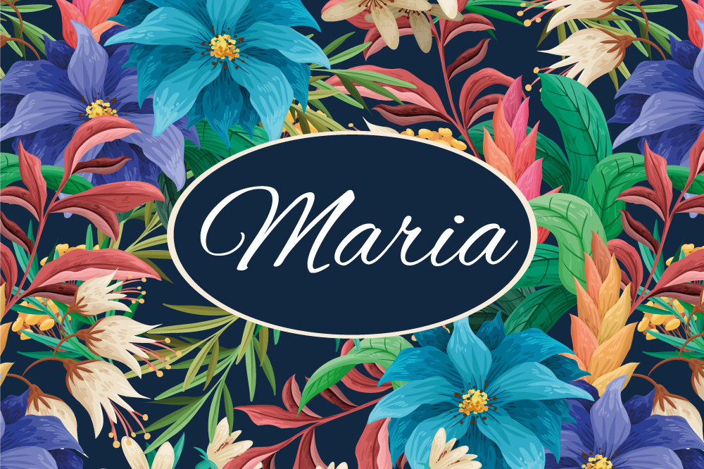 Bordstabletter med namn floral personlig tallrik - Tenstickers