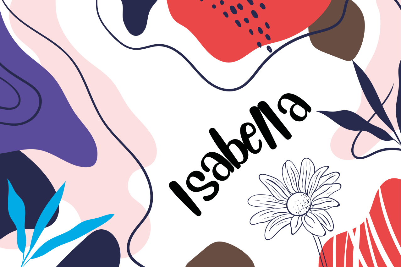 Bordstabletter med namn färgglad abstrakt blommig - Tenstickers