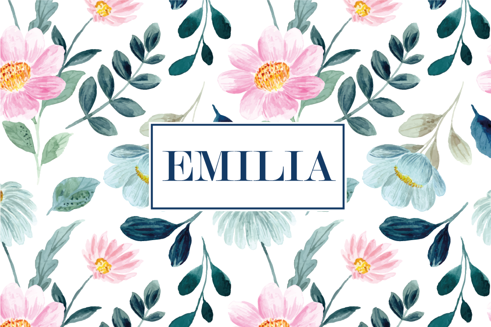 Bordstabletter med namn personlig blommig placering - Tenstickers