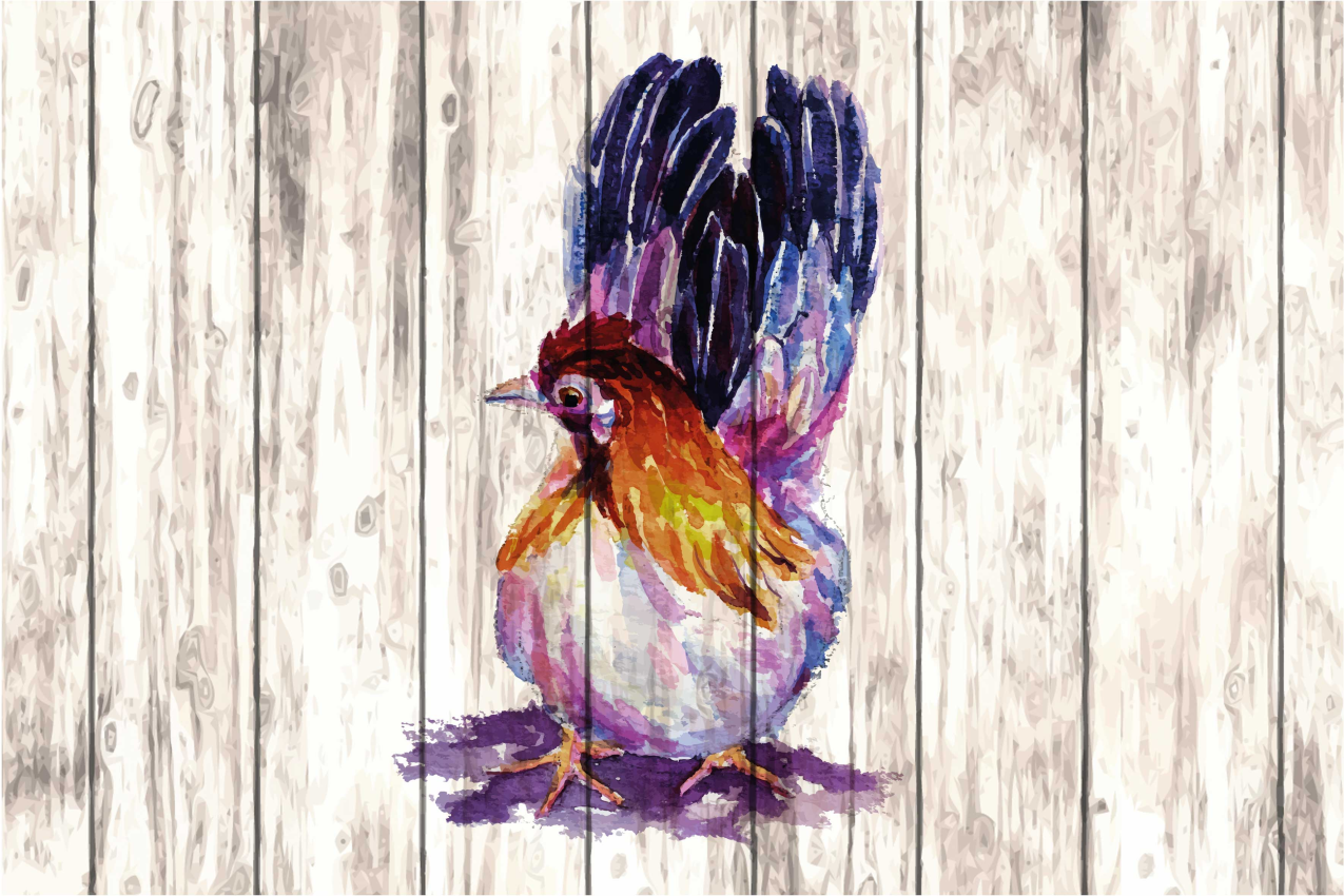 Färgglad fågelillustration bordstabletter original - Tenstickers