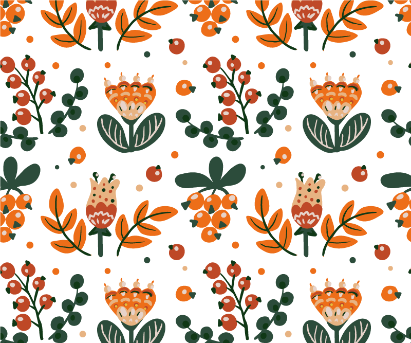 Bordstabletter original botanisk arrangemang med blad - Tenstickers