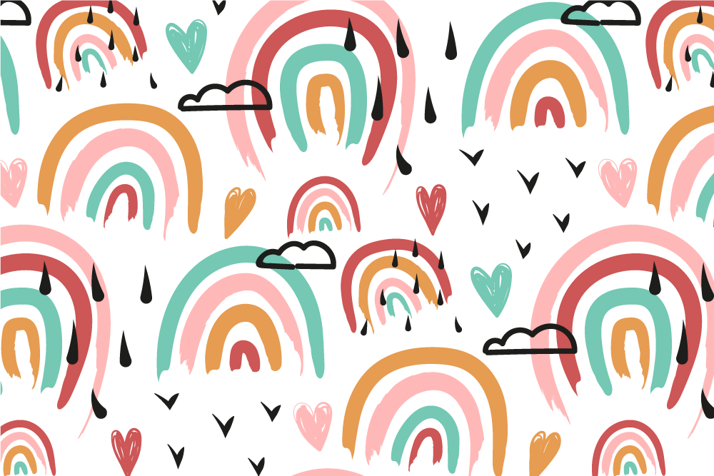 Bordstabletter barnen regnbågehjärtan mönster - Tenstickers