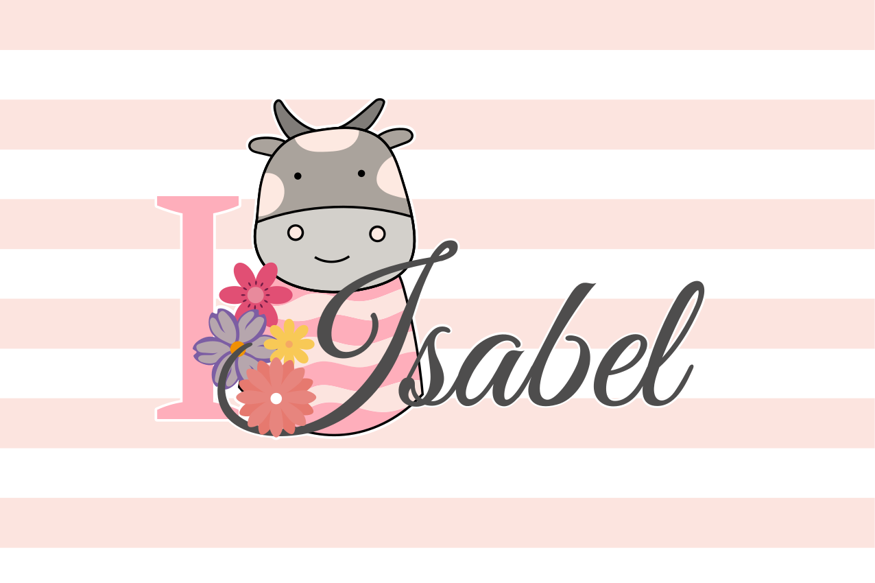 Bordstabletter med namn med ko-tema personifiering - Tenstickers