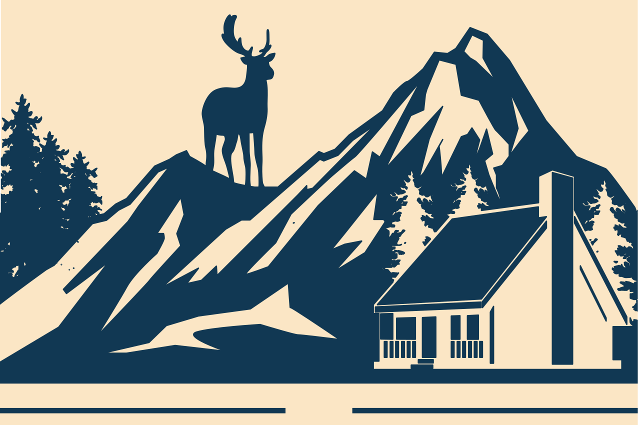 Grand mountain landscape bordstabletter original - Tenstickers